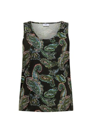 Cecil, TOP WITH GERUNDETEM V-NECK AND FLECHTDETAIL - Top - raw khaki