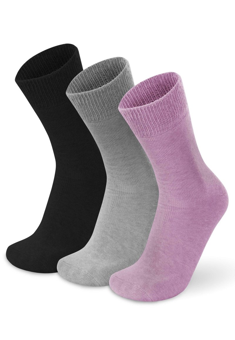Normani ALPACA FULL CUSH 3 PACK - Socken - pink/grau/schwarz