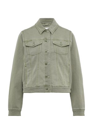 s.Oliver MIT SEITLICHEN EINGRIFFTASCHEN - Denim jacket - salbeigrün