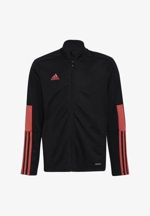 adidas Performance TIRO ESSENTIAL T - Sweater met rits - schwarzrot