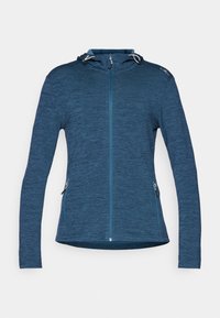 WOMAN JACKET FIX HOOD - Felpa con zip - dark blue