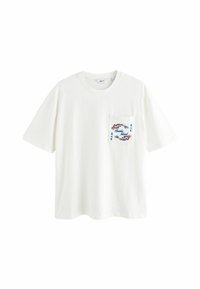 Tricou cu imprimeu - ecru pocket