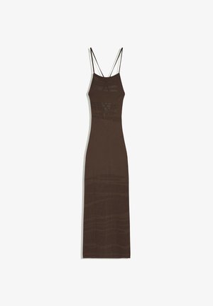 Bershka, MIDI OPEN-BACK DRESS - Robe longue - dark brown