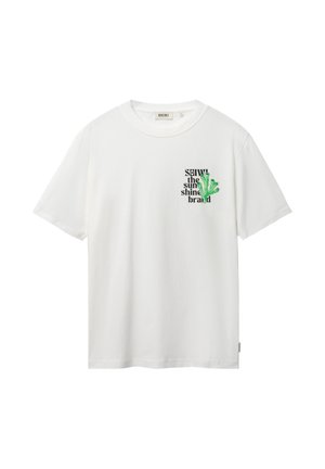 The Sunshine Brand, SHIWI HEREN T-SHIRTS LIAM REGULAR FIT PAINTED CORAL T-SHIRT - T-shirt print - 1001 - white