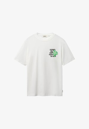 The Sunshine Brand, SHIWI HEREN T-SHIRTS LIAM REGULAR FIT PAINTED CORAL T-SHIRT - T-shirt print - 1001 - white