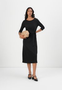 TOM TAILOR DRESS WITH KNOT - Jersey dress - deep black