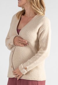 Cache Coeur MATERNITY AND NURSING  WITH FRENCH OLIVE TREE BUTTONS - Gilet - beige