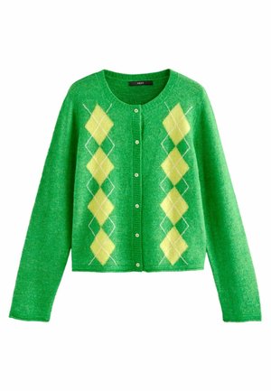 Kardigan - green argyle print
