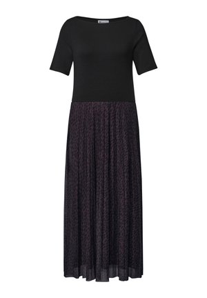 Street One, MIDIKLEID MIT PLISSÉEROCK UND PRINT - Robe longue - rustic rouge
