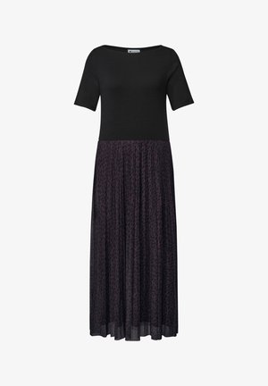 Street One, MIDIKLEID MIT PLISSÉEROCK UND PRINT - Robe longue - rustic rouge