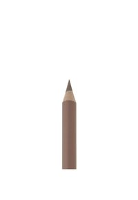 Bruine potlood met een puntige tip, voorzien van een gladde cilindrische body en een lichter gekleurde houten punt. Eenvoudig ontwerp op een witte achtergrond.