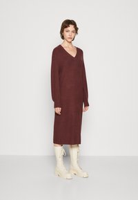 Object OBJMALENA L/S NOOS - Strikket kjole - bitter chocolate/melange