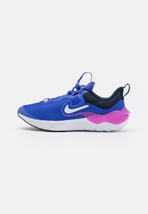 NIKE REACT FLOW 2 (GS) - Katujuoksukengät - dark obsidian/white/light ultramarine/lime blast