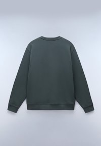 Felpa verde scuro con collo rotondo, maniche lunghe e polsini a coste. Realizzata in un tessuto morbido e testurizzato con una vestibilità rilassata.
