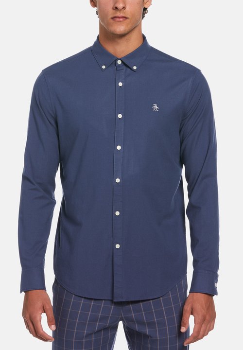 Chemise Homme Penguin à Carreaux Turquoise - Taille M - Coupe Classique - Poitrine 21 Pouces - Très Bon état