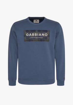 Modra kapuca iz bombaža z dolgimi rokavi, okroglo ovratnico in rebrastimi manšetami. Ima izstopajoč grafični logotip spredaj.