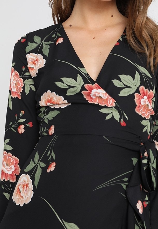 slim fit dress slacks Tori Satin Wrap Mini Dress