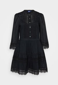 3/4 TEXTURED MINI DRESS - Abito a camicia - true black