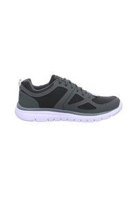 Scarpe sportive grigie realizzate in materiali mesh e sintetici, con suola bianca, lacci prominenti e tomaia testurizzata per una maggiore traspirabilità.