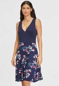Beach Time - Jersey dress - marine-geblümt-bedruckt Thumbnail Image 1