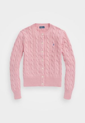 Polo Ralph Lauren, CABLE KNIT COTTON CREWNECK CARDIGAN - Vest - carmel pink