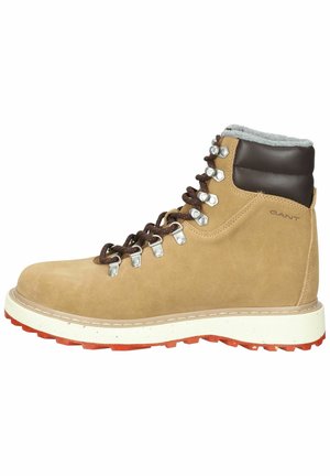 Schnürstiefelette - warm khaki dk brown