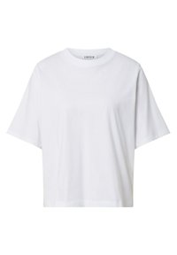 Witte korte mouwen t-shirt van katoen, met een ronde hals en een relaxte pasvorm, met een gladde textuur en zonder zichtbare patronen of accenten.
