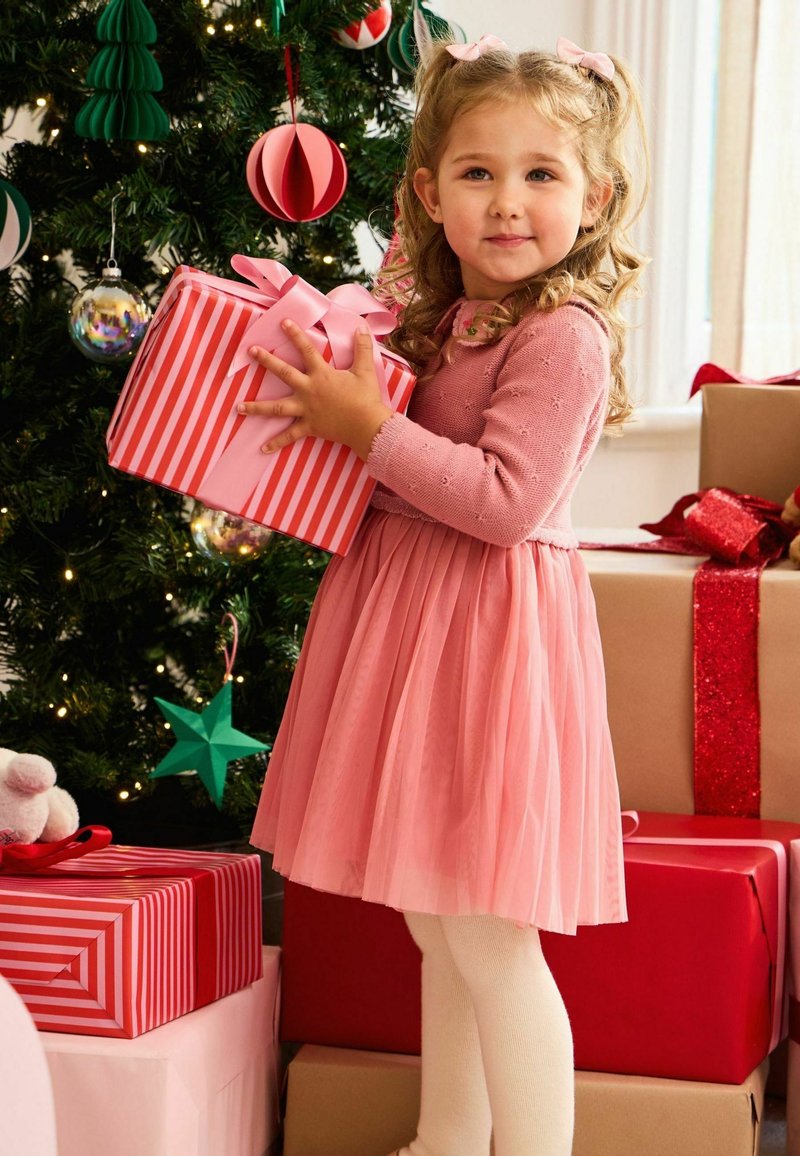 jojo christmas dress Maman Bébé Jumper - pink christmas/mottled pink x-sibling-handle:clover-mini-dress-dolphin-blue Size:13 yrs Zelda Side Slit Velvet First christmas