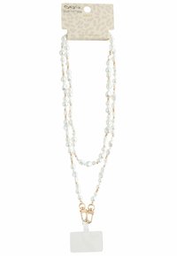 Unselected, white gold tone faux pearl