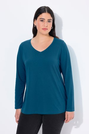 Ulla Popken, LANGARM BASIC & V-AUSSCHNITT - Strickpullover - blue green
