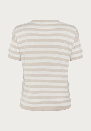 Kaffe Curve KCREGITTA - Print T-shirt - feather gray  chalk lurex