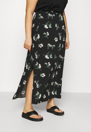 VMSIMPLY EASY SKIRT - Maxi skirt - black/ann