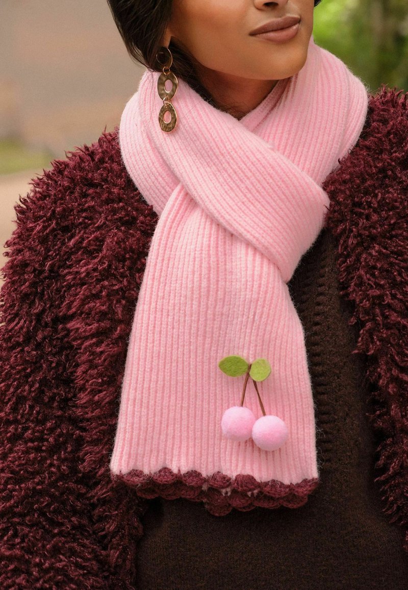 Sciarpa Lunga Tubolare Gloop Motivo Stelle | Morbida Viscosa E Cotone | Rosa Grigio 170 Cm