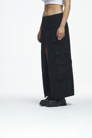 FIA SKIRT - Suknja od trapera - black