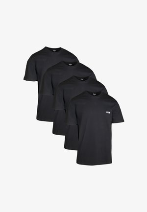 Fila, T-SHIRT 4 PACK - Hemd - black