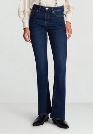 LUNGO TINTA UNITA - Jean bootcut - blu denim scuro