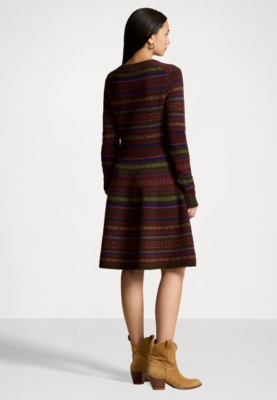 Polo Ralph Lauren FAIR ISLE WOOL BLEND SWEATER DRESS - Obleka/pulover - olive multi
