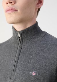 GANT HALF ZIP - Maglione - dark grey melange