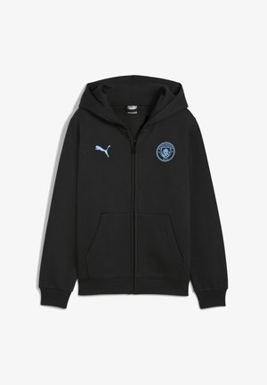 MANCHESTER CITY FTBLESSENTIALS - Sudadera con cremallera - black team light blue