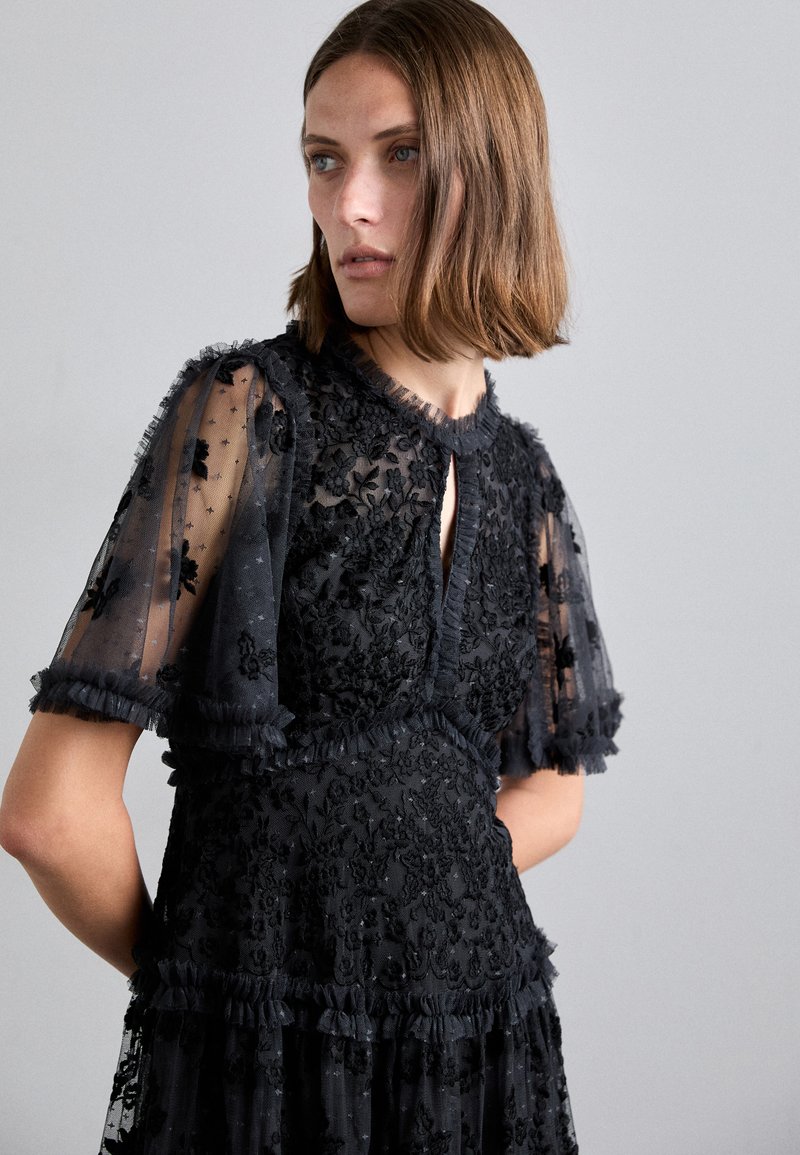 needle and thread black lace dress Sequin Dash Long Sleeve Gown Black