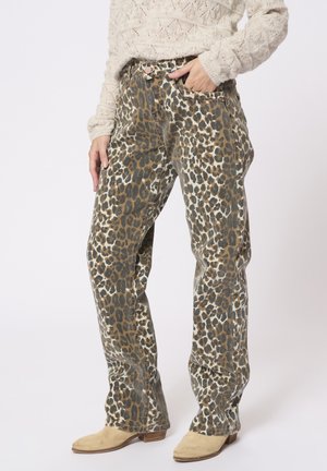 HENNY - COCO FIT - Jeans baggy - small brown leopard