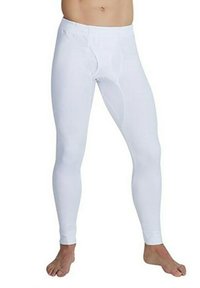 Leggings blancos ajustados hechos de un material suave y elástico. Presenta una cinturilla elástica y un bolsillo frontal funcional.