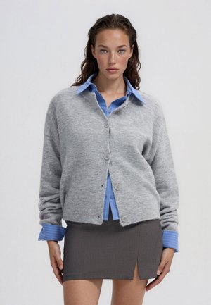 Terranova, MAGLIA TINTA UNITA - Cardigan - grigio melange