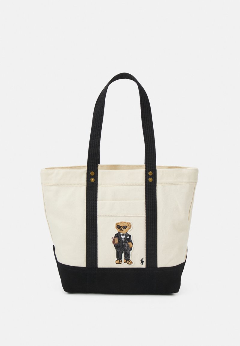 Polo Ralph Lauren TOTE MEDIUM Handbag ecru/black/offwhite Zalando.co.uk