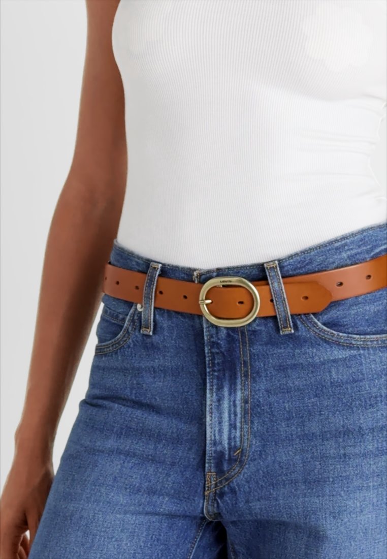 Levi's Damen Gürtel Aus Echtleder – Cognac, Größe 85, Mittlere Leibhöhe