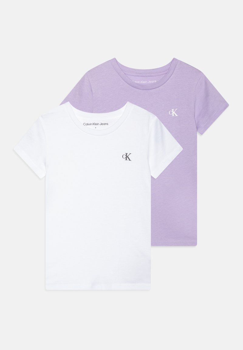 Calvin Klein Jeans SLIM MONOGRAM 2 PACK - Základné tričko - pastel lilac/bright white