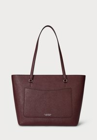 Lauren Ralph Lauren CROSSHATCH LEATHER MEDIUM KARLY TOTE - Käsilaukku - dark garnet