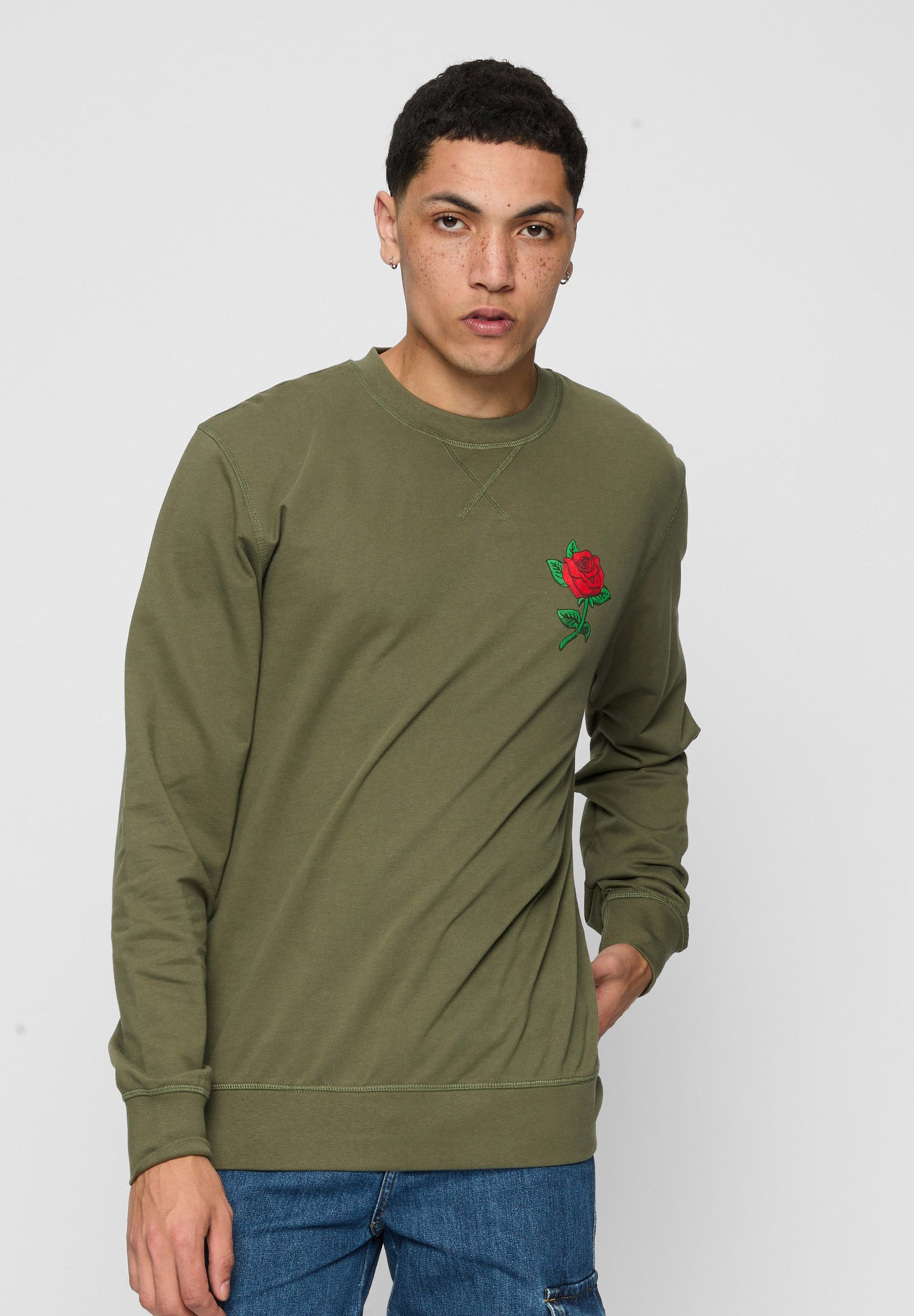 Mister Tee ROSE CREWNECK Sweatshirt olive