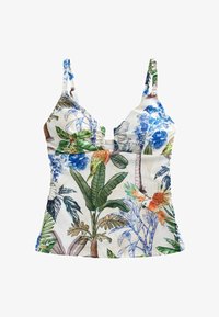 Ausgewählt, cream navy parrot print