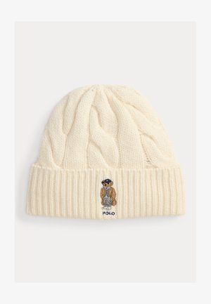Polo Ralph Lauren POLO BEAR CABLE WOOL BLEND BEANIE - Pletena kapa - cream